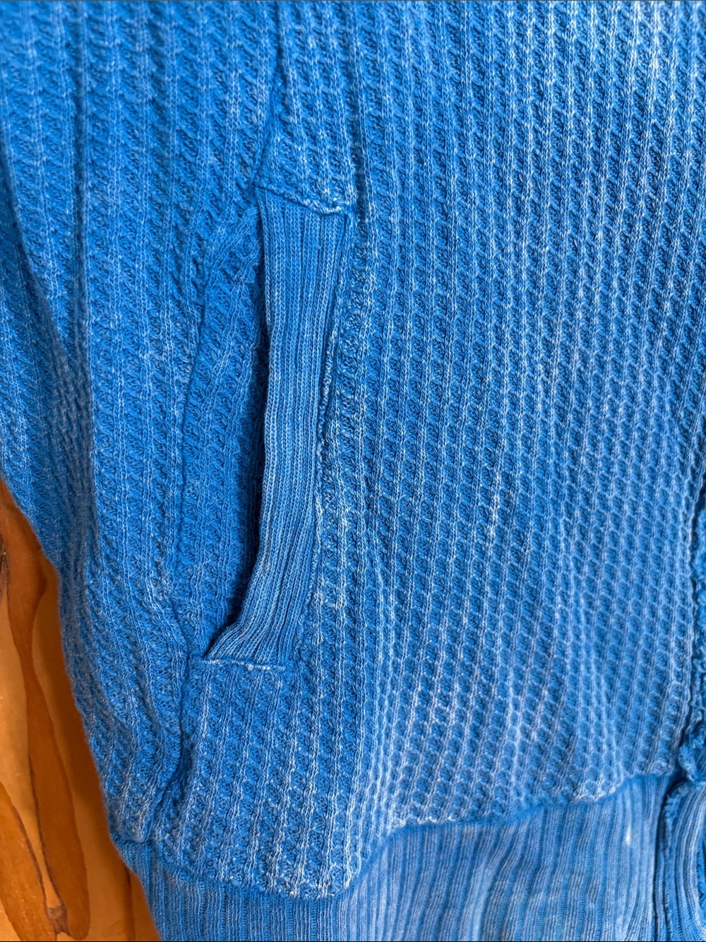 ZENANA Women’s Turquoise Vibrant Blue Ribbed Zippered Thermal Sweatshirt - Picture 6 of 15